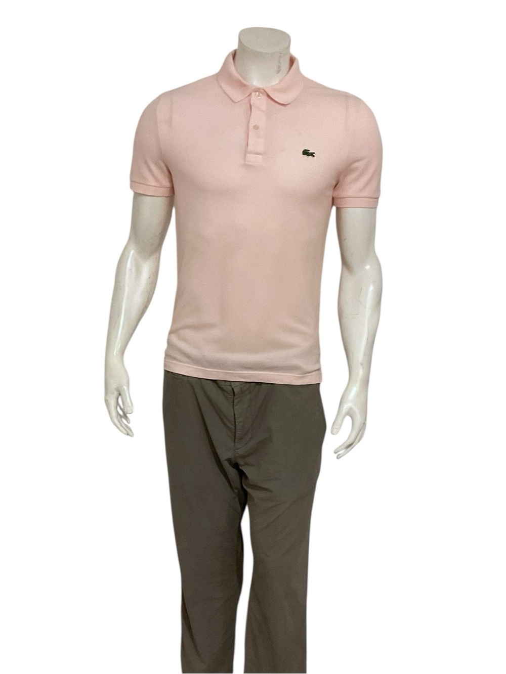 Lacoste Men’s Light Pink Polo with Embroidered Crocodile